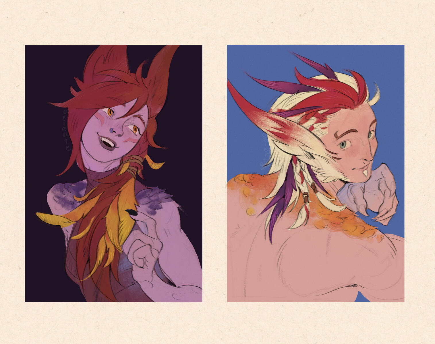 'xayah & rakan fanart' 'xayah & rakan fanart'